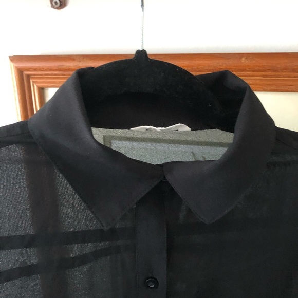 Aeropostale Black Sheer Button-down Shirt - Picture 8 of 9